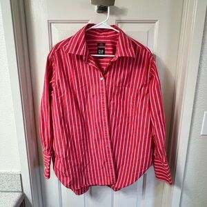GAP Red and Pink Striped Shirt